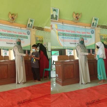PKK DESA BUNTALAN  BERBAGI KEPADA ANAK YATIM, PIATU, DAN YATIM PIATU